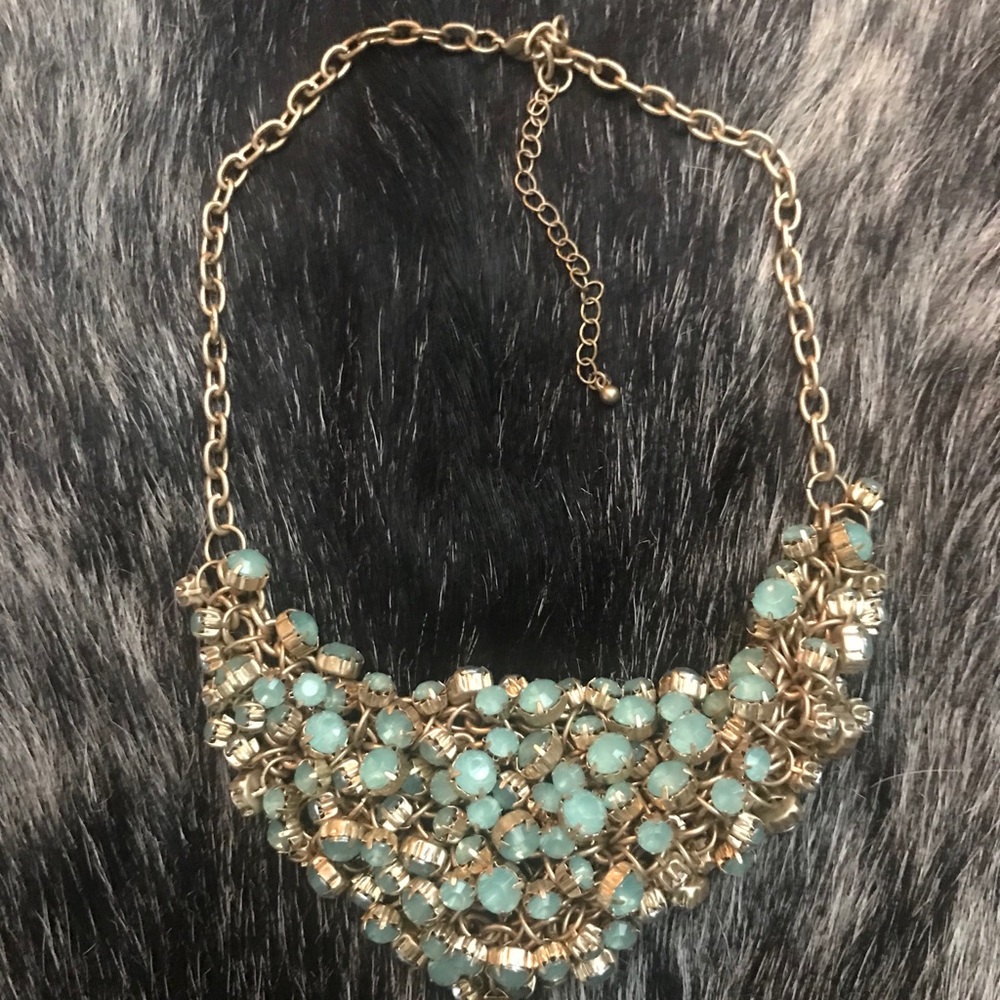 Light Turquoise Color Rhinestone Type Necklace